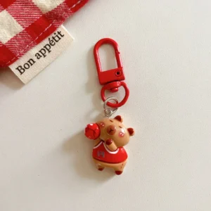 1Pcs Kawaii Mini Capybara Keychains Cartoon Capybara Bright Bag Phone Keychains Cute Car Pendant Decoration Gift Keyring
