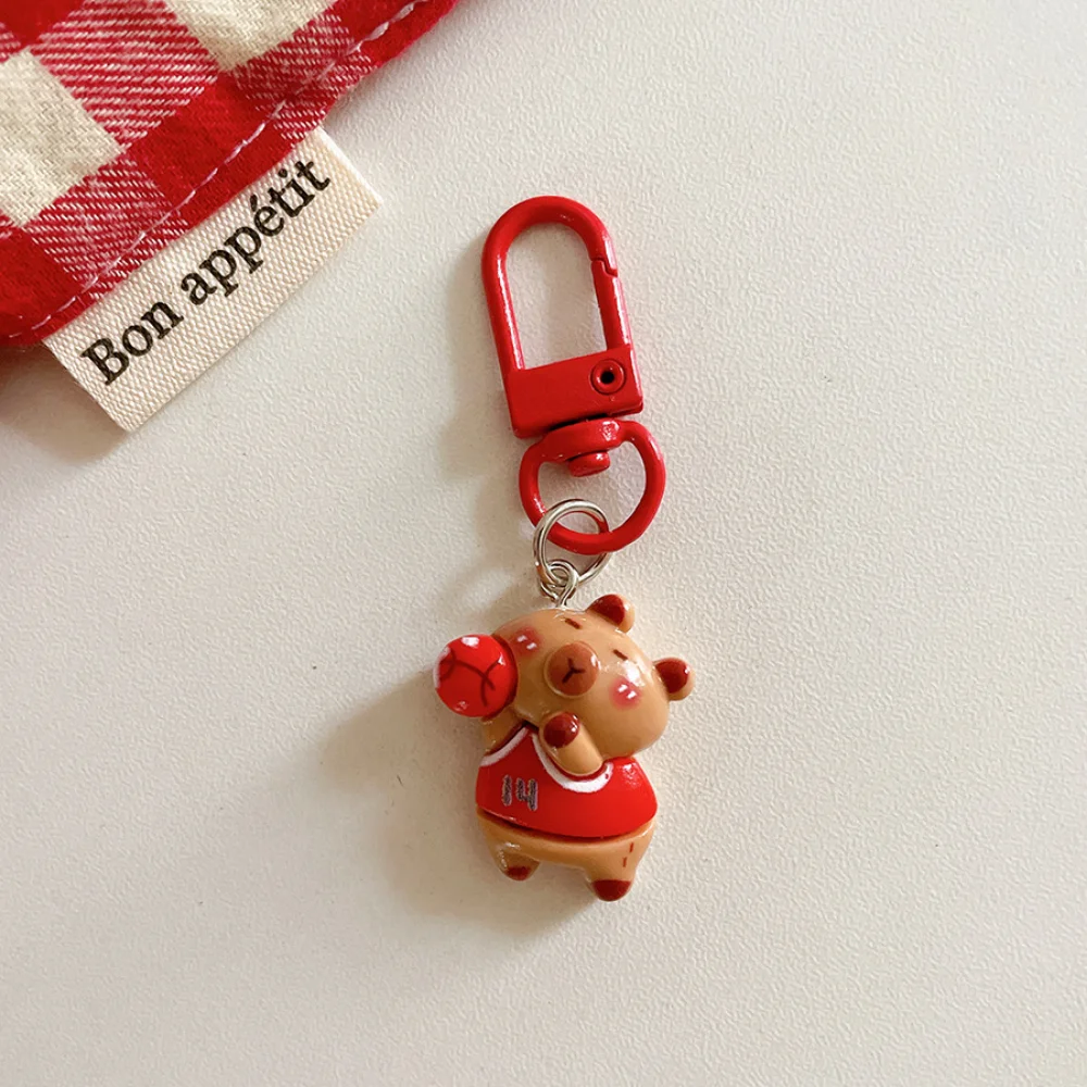 1Pcs Kawaii Mini Capybara Keychains Cartoon Capybara Bright Bag Phone Keychains Cute Car Pendant Decoration Gift Keyring