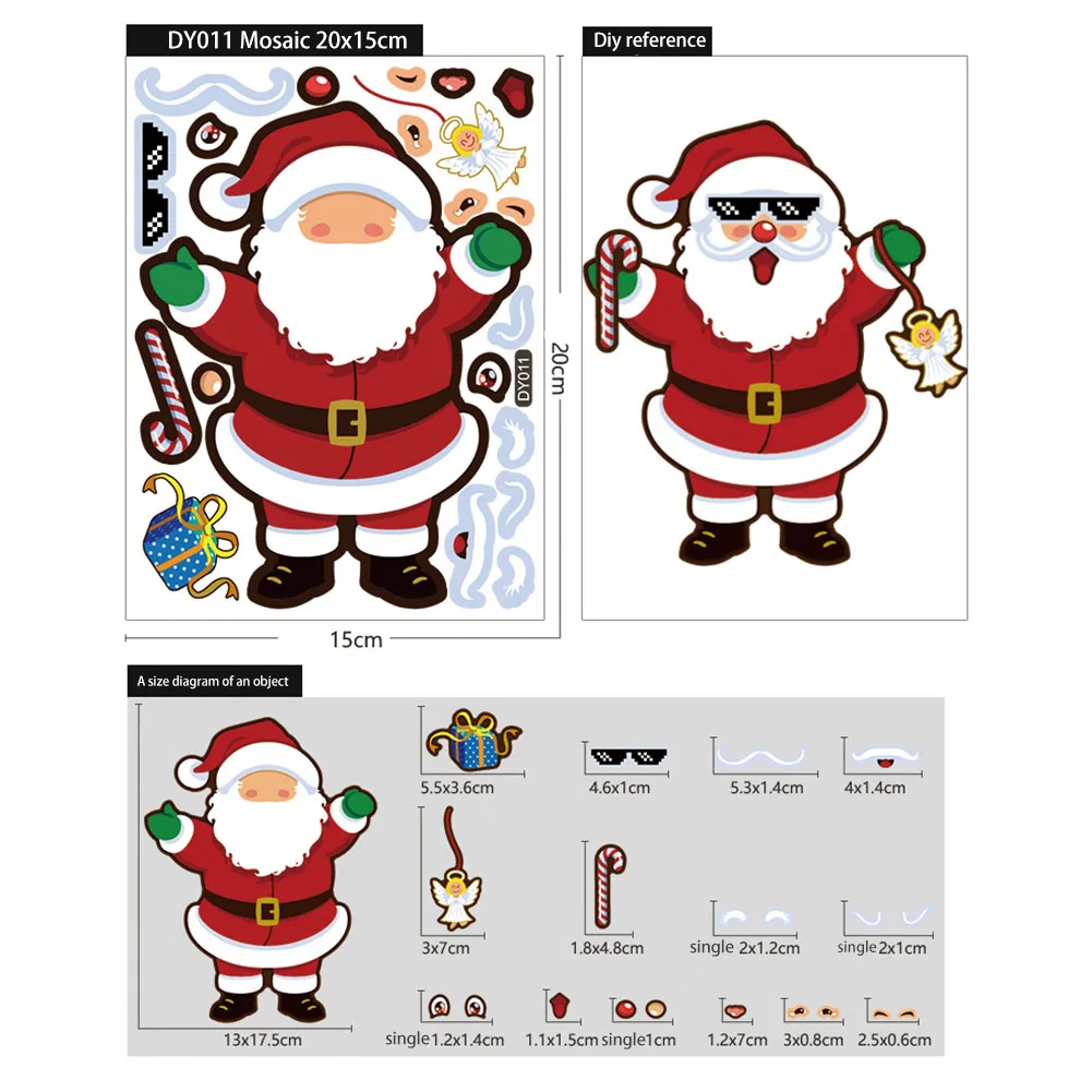 Christmas DIY Glass Stickers 15*20cm Children 's Cartoon Suitable For Sticking To Smooth Places Such As Windo Ws - Image 2