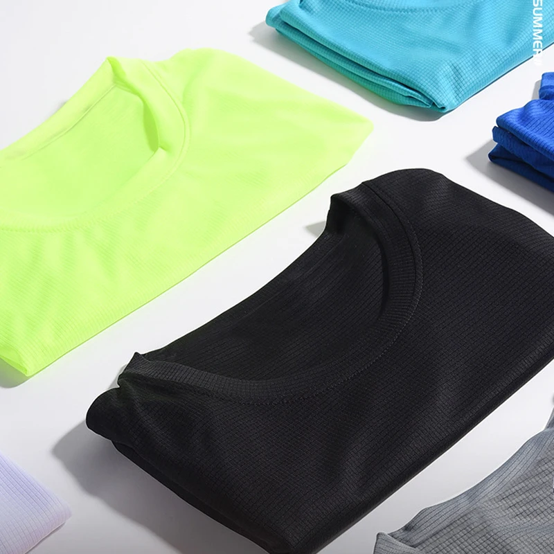 Summer Mens Quick Dry Running Bodybuilding Shirts Sport Gym t Shirt Men Short Sleeve Fitness Tops Oversized t-Shirt Jersey - Image 2